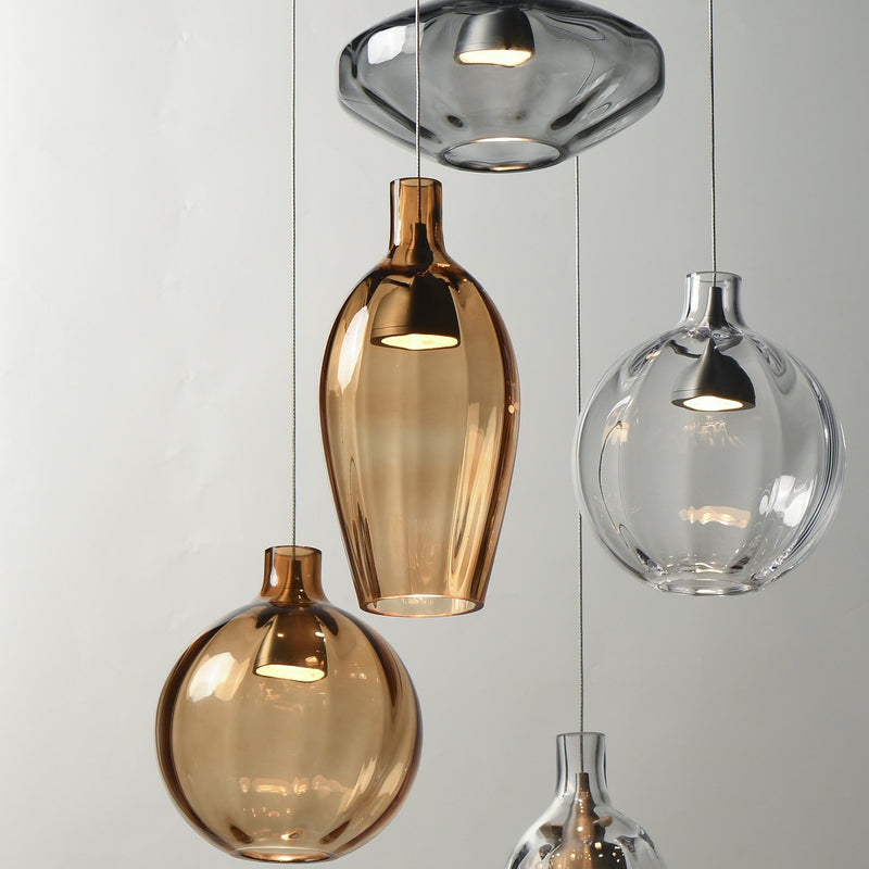Ray Dance 5-Light LED Multi-Pendant in Brushed Aluminum