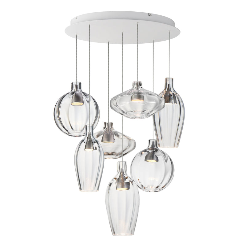 Ray Dance 7-Light LED Multi-Pendant in Brushed Aluminum