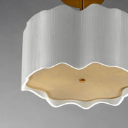 Curtain Call Semi-Flush Mount in White / Gold