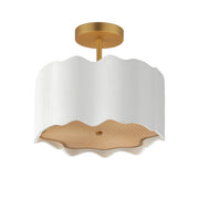 Curtain Call Semi-Flush Mount in White / Gold