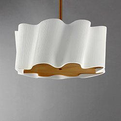Curtain Call Pendant in White / Gold