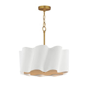 Curtain Call Pendant in White / Gold