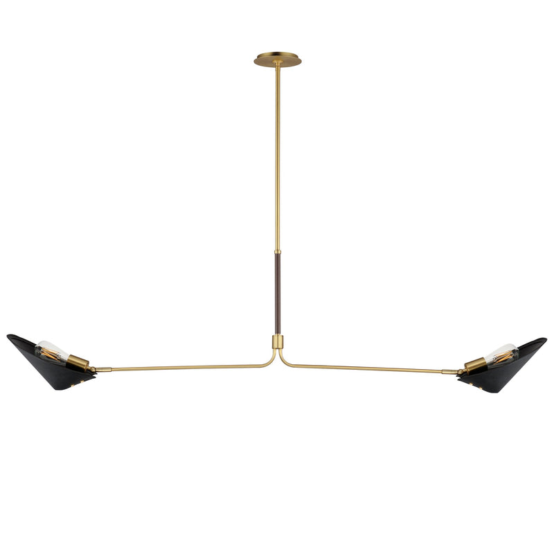 Cavalier 2-Light Pendant in Natural Aged Brass