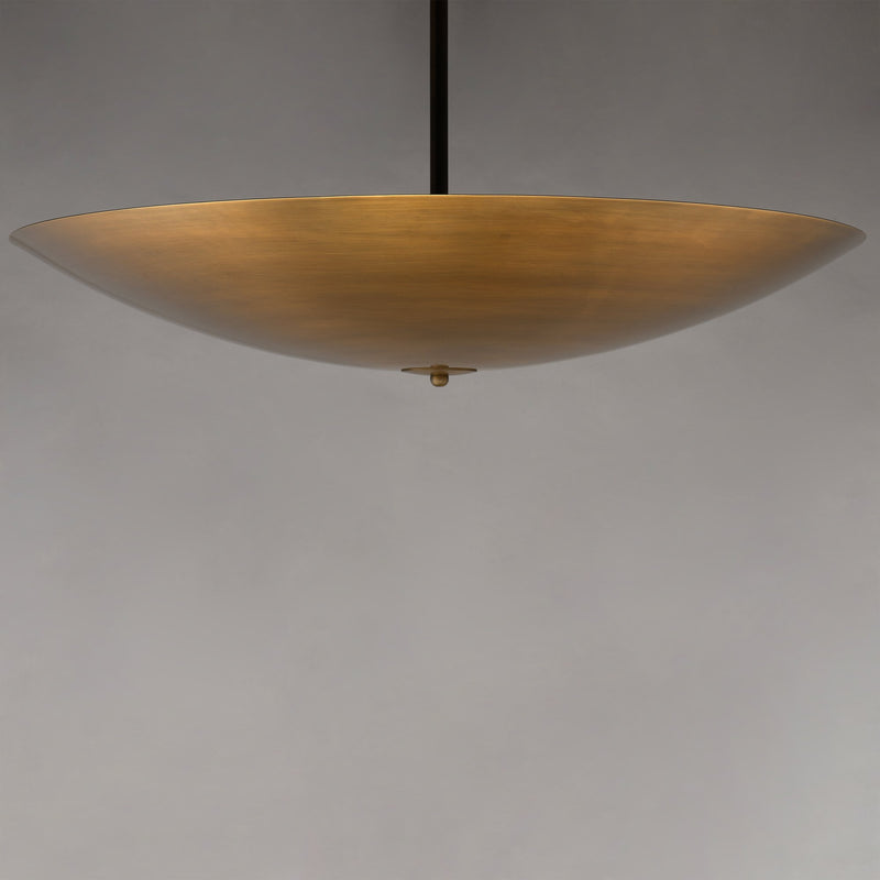 Vesta 36" LED Pendant/Semi-Flush in Weathered Brass