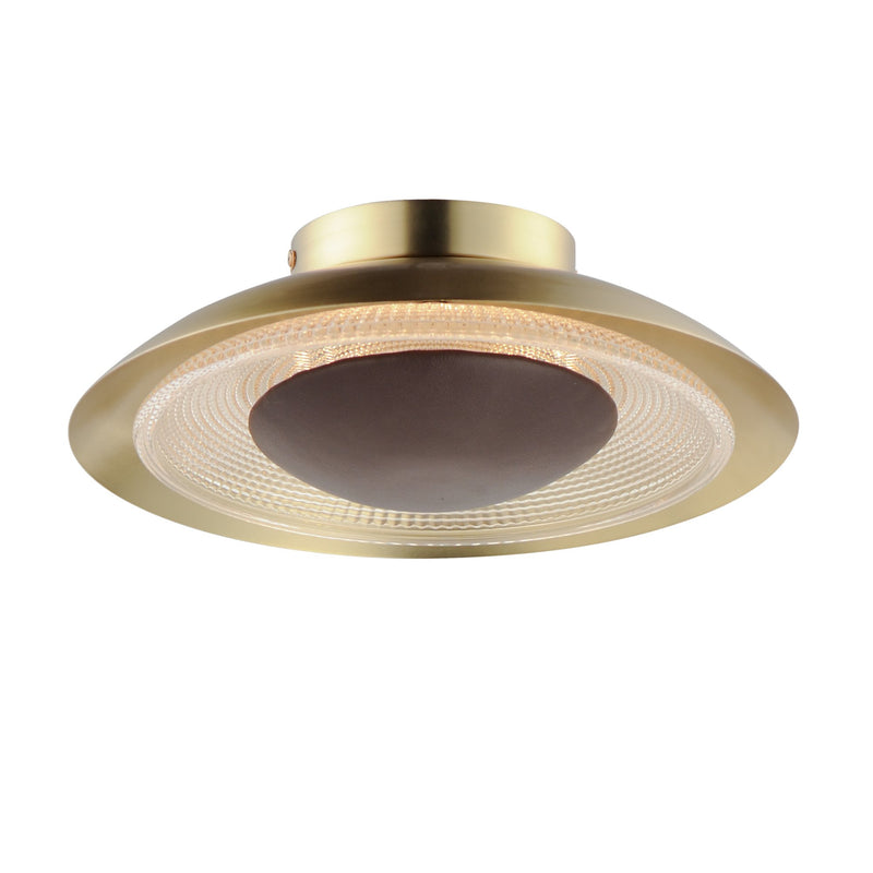 Prismatic 16" LED Flush Mount in Natural Aged Brass