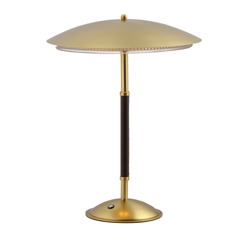 Prismatic LED Table Lamp in Natural Aged Brass