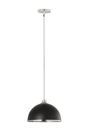 Landry 1 Light 14" Pendant in Matte Black + Chrome
