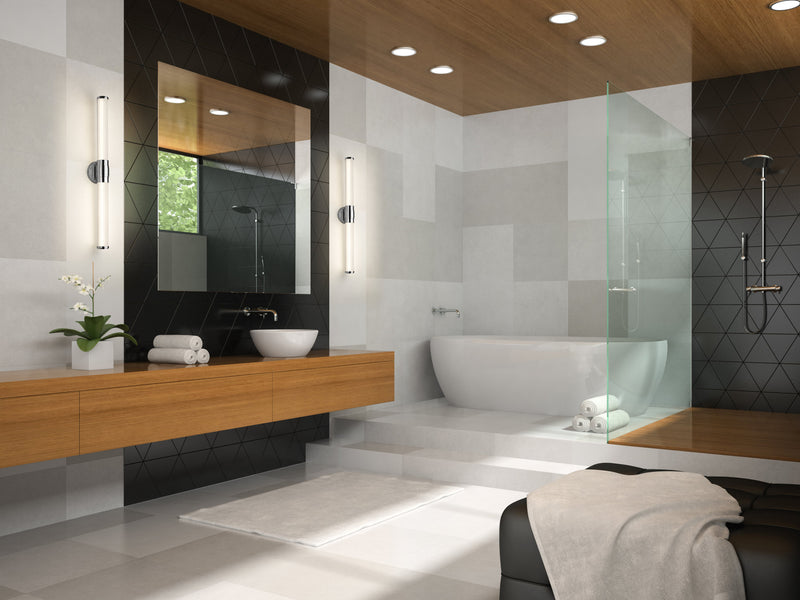 Warwick 1 Light 32.5" Vanity in Chrome in a room setting