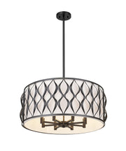 Harden 8 Light 26.25" Pendant in Matte Black