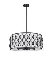Harden 8 Light 26.25" Pendant in Matte Black
