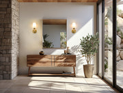 Katerina 1 Light 5.25" Wall Sconce in Rubbed Brass in a room setting