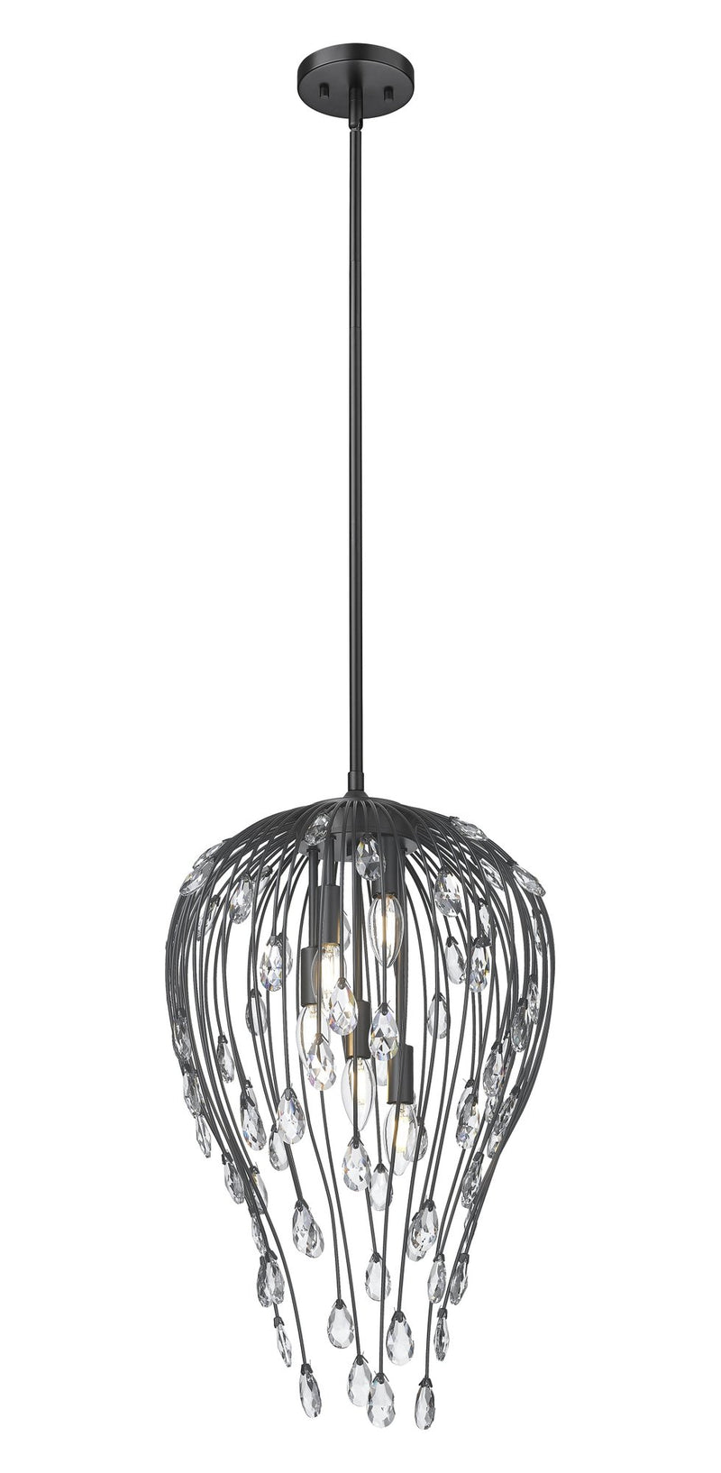 Gabriella 5 Light 15" Pendant in Matte Black