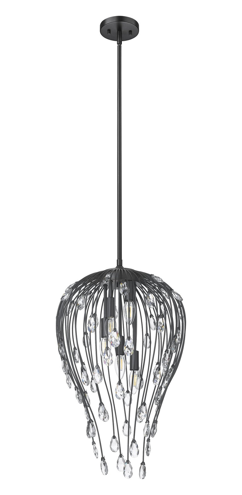 Gabriella 5 Light 15" Pendant in Matte Black
