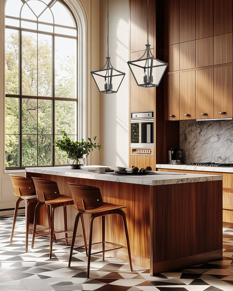 Montalcino 4 Light 18" Pendant in Iron Ore in a room setting