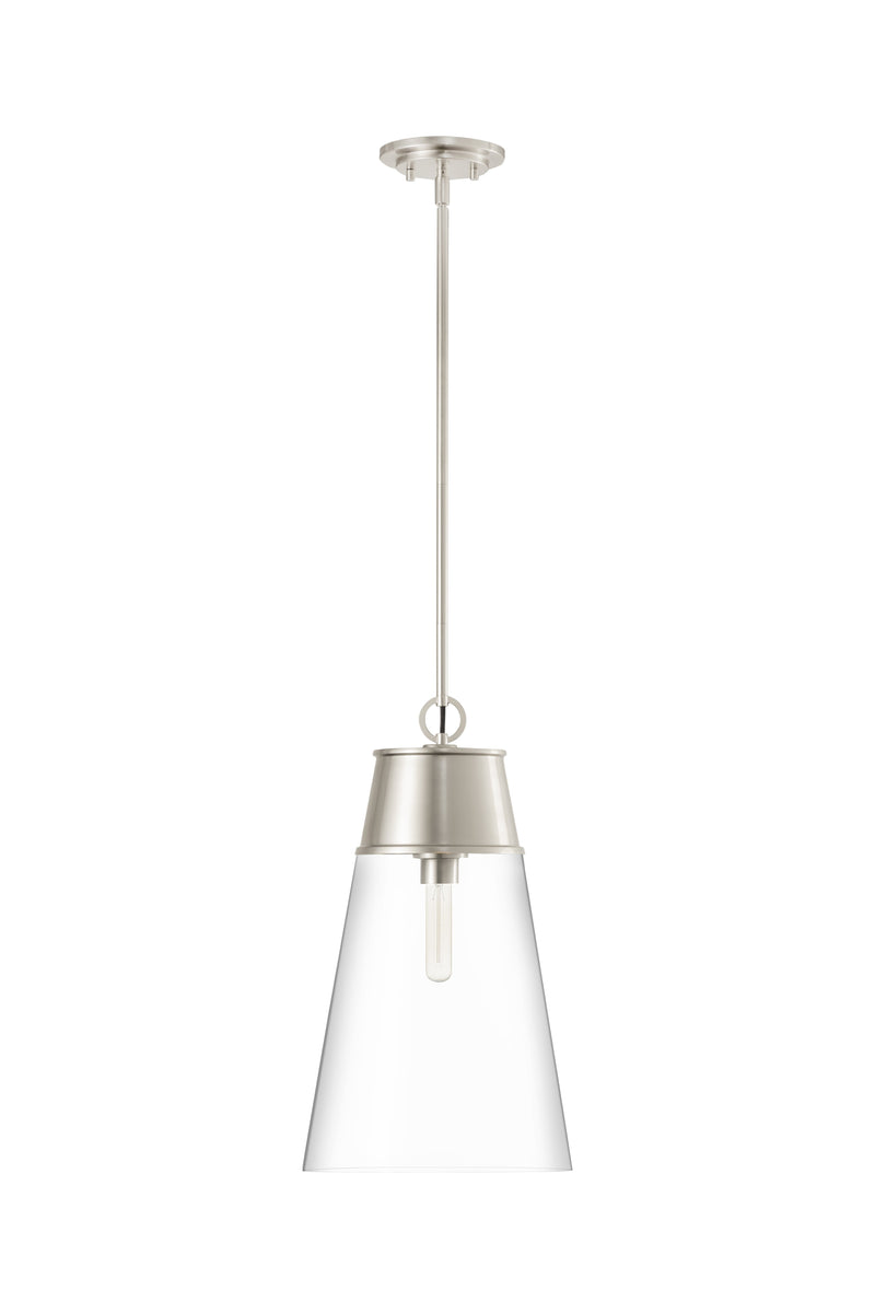 Wentworth 1 Light 11.5" Pendant in Brushed Nickel