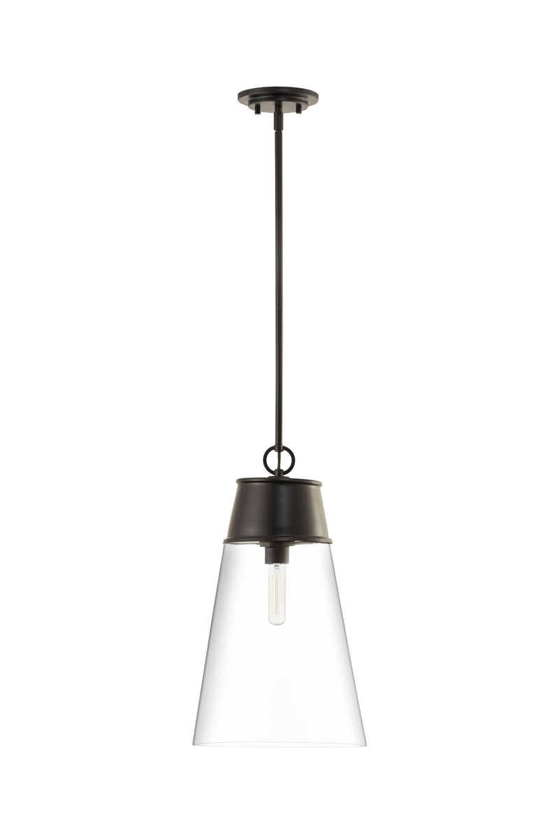 Wentworth 1 Light 11.5" Pendant in Matte Black