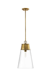 Wentworth 1 Light 11.5" Pendant in Rubbed Brass