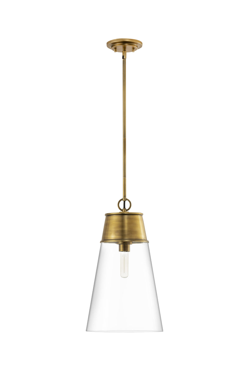 Wentworth 1 Light 11.5" Pendant in Rubbed Brass