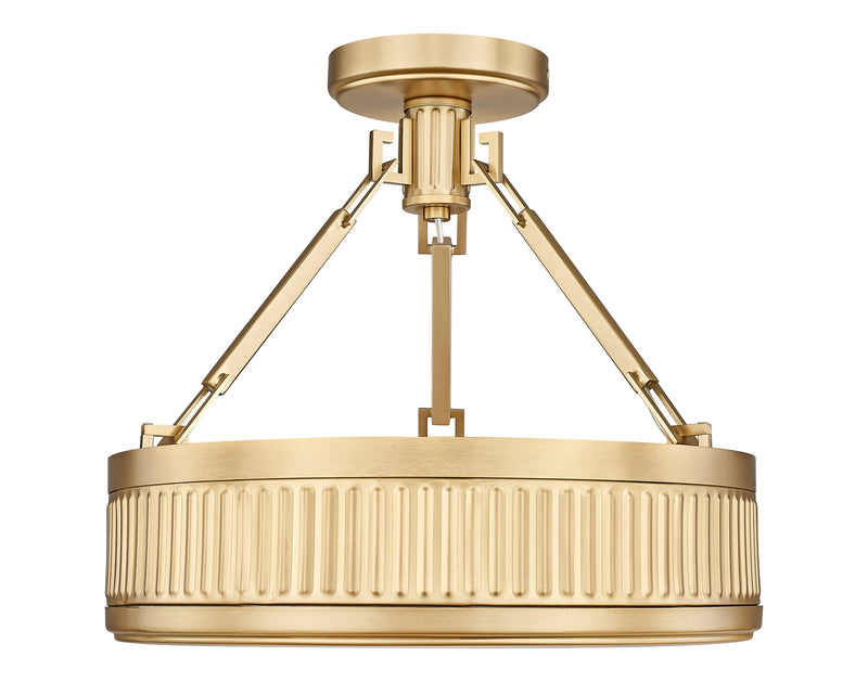 Quinn 1 Light 15" Semi Flush Mount in Modern Gold