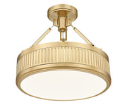 Quinn 1 Light 15" Semi Flush Mount in Modern Gold