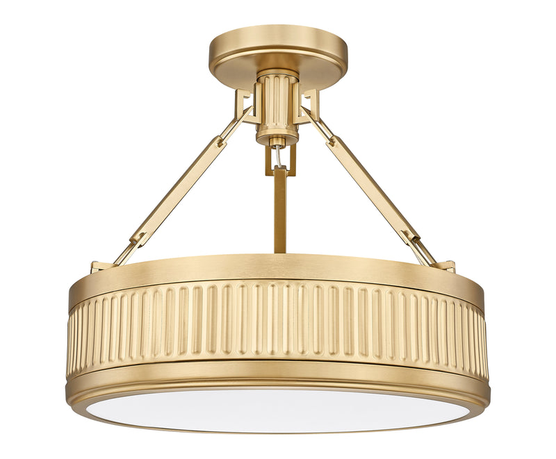Quinn 1 Light 15" Semi Flush Mount in Modern Gold