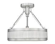 Quinn 1 Light 15" Semi Flush Mount in Satin Nickel