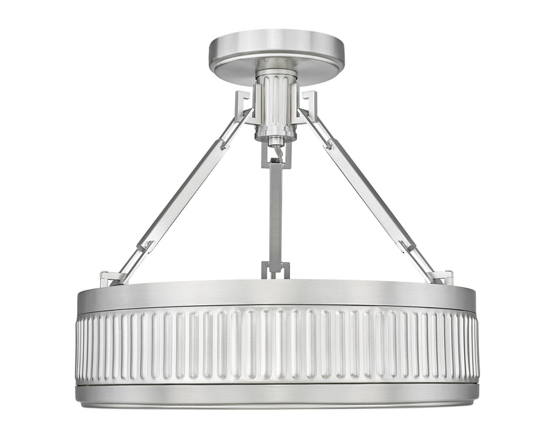 Quinn 1 Light 15" Semi Flush Mount in Satin Nickel