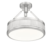 Quinn 1 Light 15" Semi Flush Mount in Satin Nickel