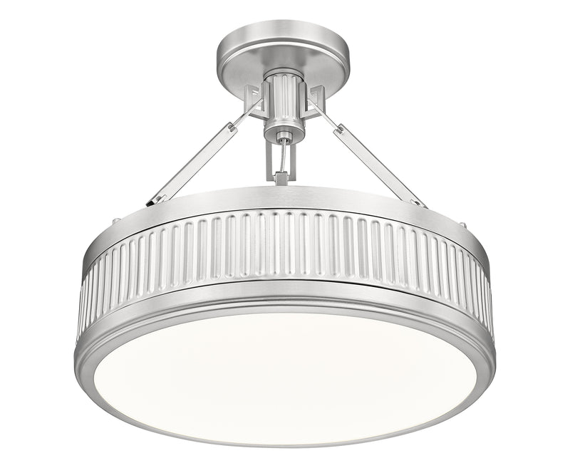 Quinn 1 Light 15" Semi Flush Mount in Satin Nickel