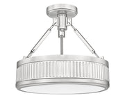 Quinn 1 Light 15" Semi Flush Mount in Satin Nickel