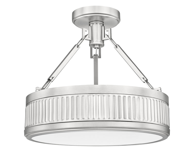 Quinn 1 Light 15" Semi Flush Mount in Satin Nickel