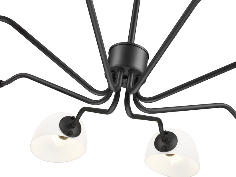 Breton 8 Light 46" Chandelier in Matte Black