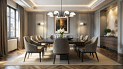 Breton 8 Light 46" Chandelier in Matte Black in a room setting