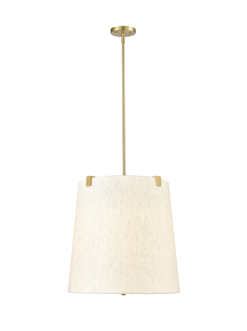 Weston 5 Light 18" Pendant, Cream Shade in Modern Gold