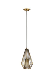 Quintus 1 Light 9.25" Pendant in Rubbed Brass