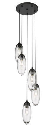 Arden 5 Light 12" Pendant in Matte Black