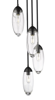 Arden 5 Light 12" Pendant in Matte Black