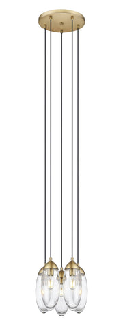 Arden 5 Light 12" Pendant in Rubbed Brass