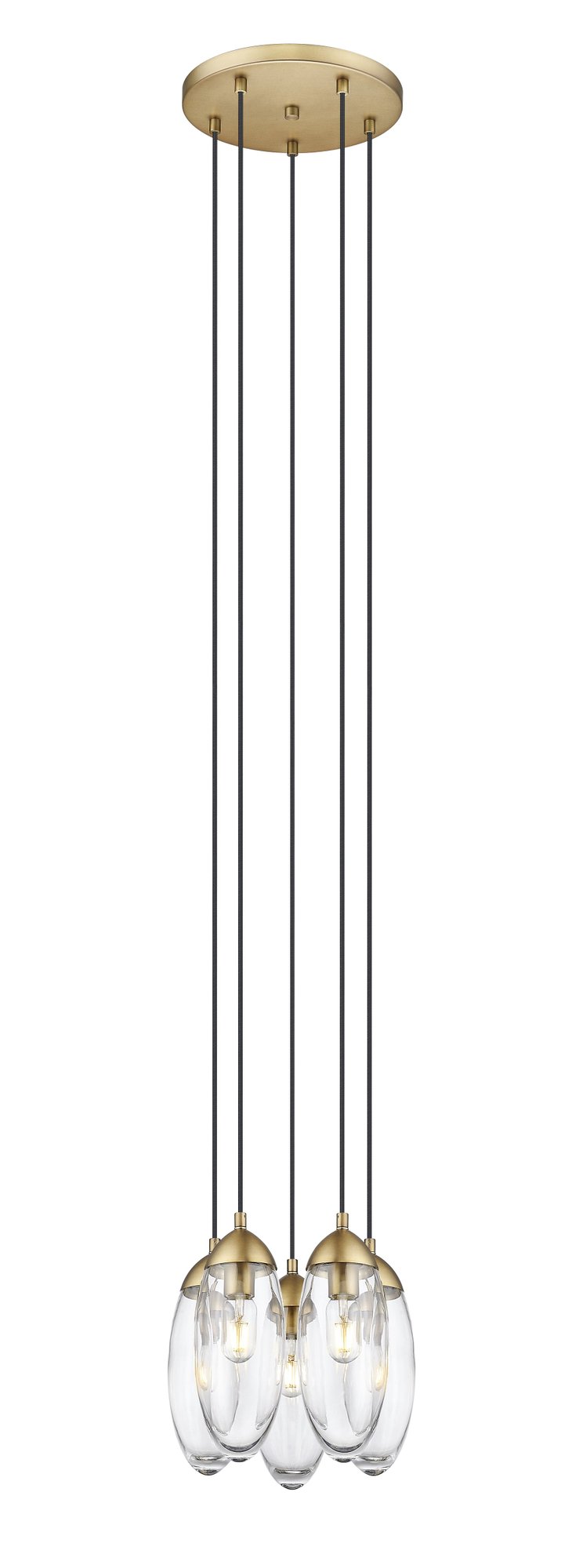 Arden 5 Light 12" Pendant in Rubbed Brass
