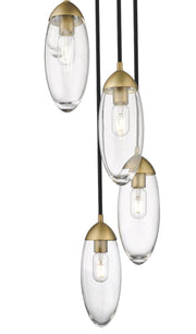 Arden 5 Light 12" Pendant in Rubbed Brass