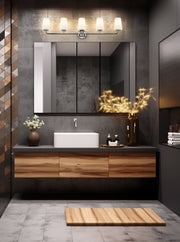Montford 5 Light 40" Vanity in Chrome in a room setting