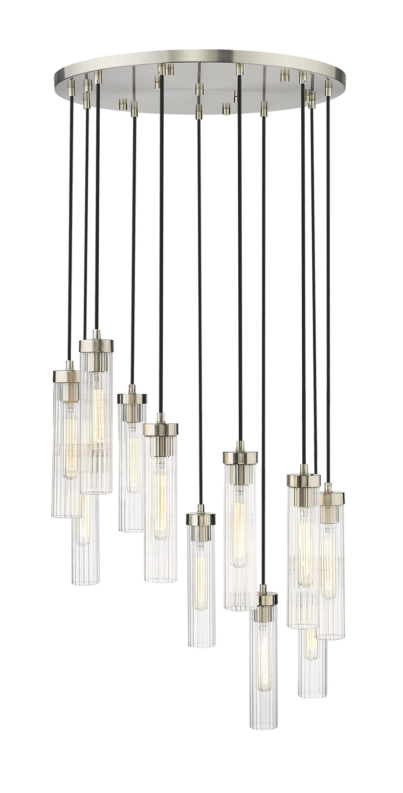 Beau 11 Light 24" Pendant in Brushed Nickel