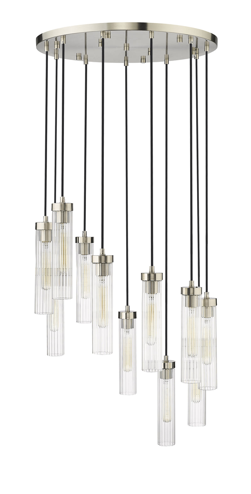 Beau 11 Light 24" Pendant in Brushed Nickel