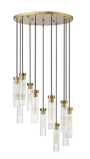 Beau 11 Light 24" Pendant in Rubbed Brass