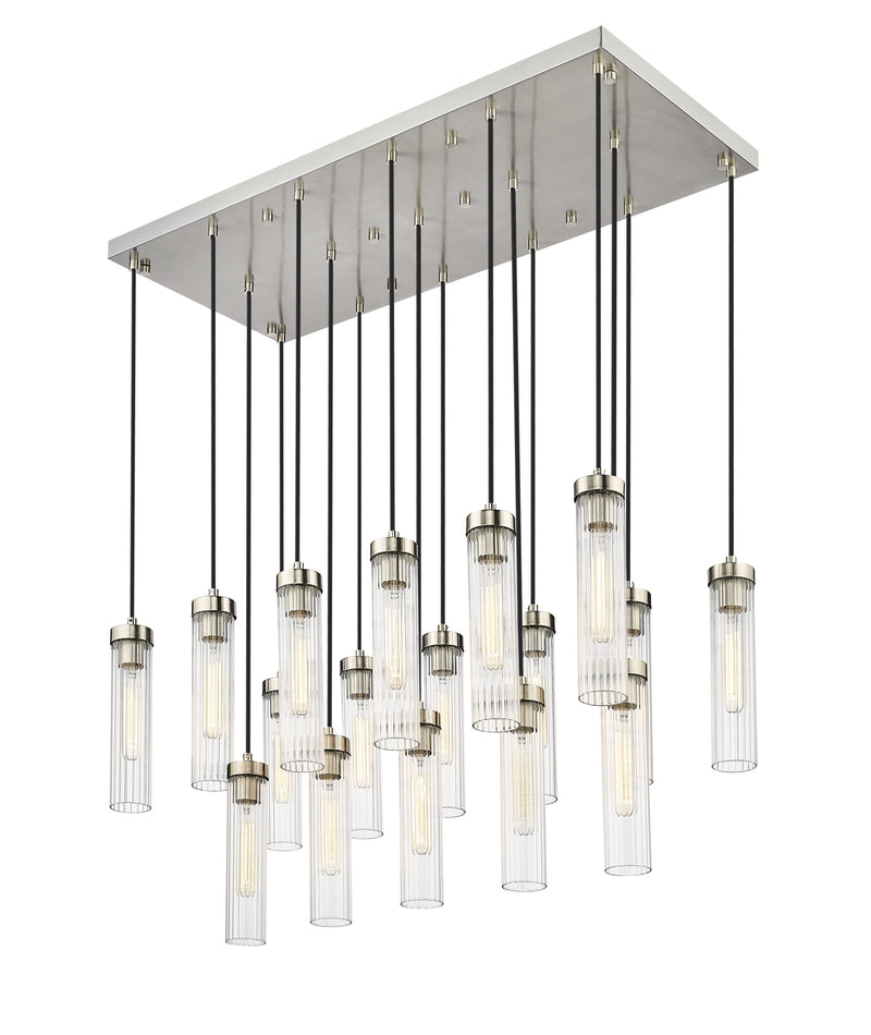 Beau 17 Light 42" Linear Pendant in Brushed Nickel