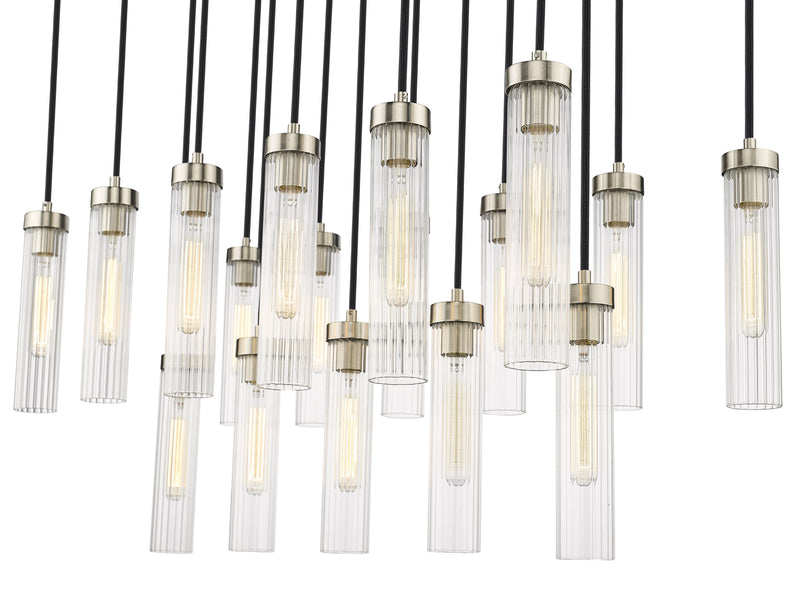 Beau 17 Light 42" Linear Pendant in Brushed Nickel