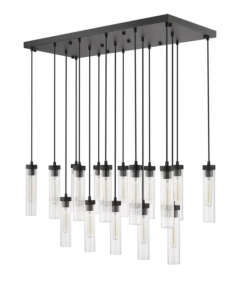 Beau 17 Light 42" Linear Pendant in Matte Black