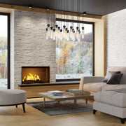 Beau 17 Light 42" Linear Pendant in Matte Black in a room setting