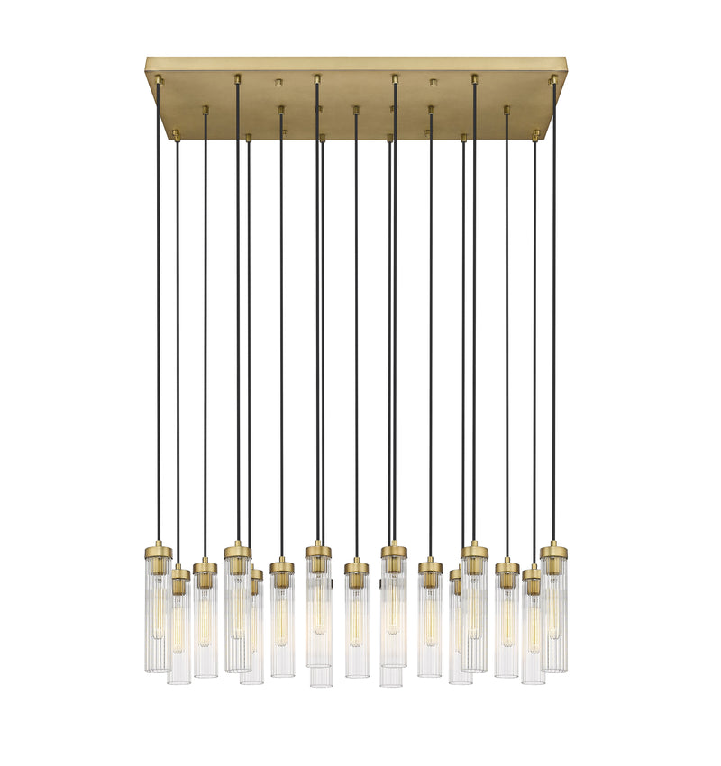Beau 17 Light 42" Linear Pendant in Rubbed Brass