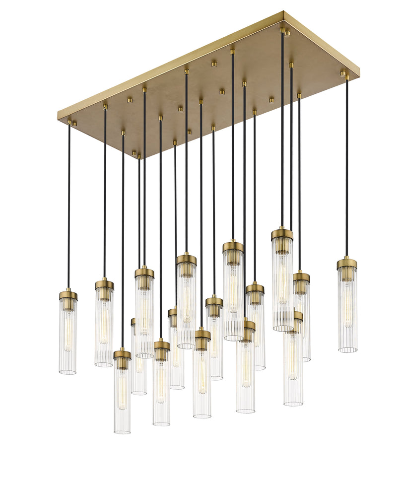 Beau 17 Light 42" Linear Pendant in Rubbed Brass